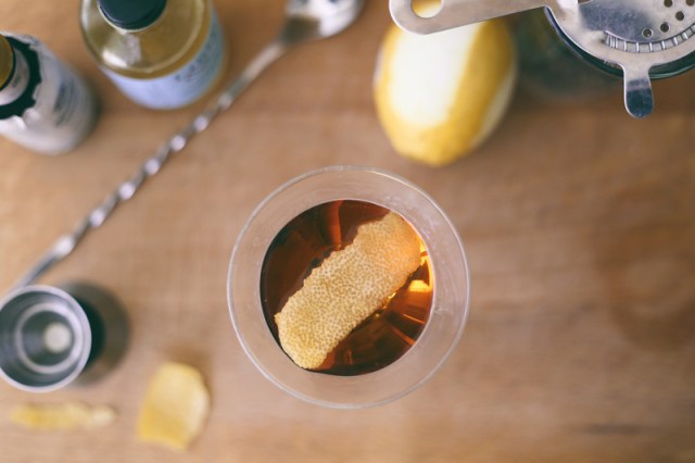 Fancy Brandy Cocktail Top Down